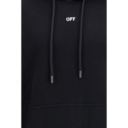 Sweatshirt Hoodie by Off-White for men in cotton black & white showcases a city-ready silhouette, artfully detailed with a signature and for a city-ready finish.