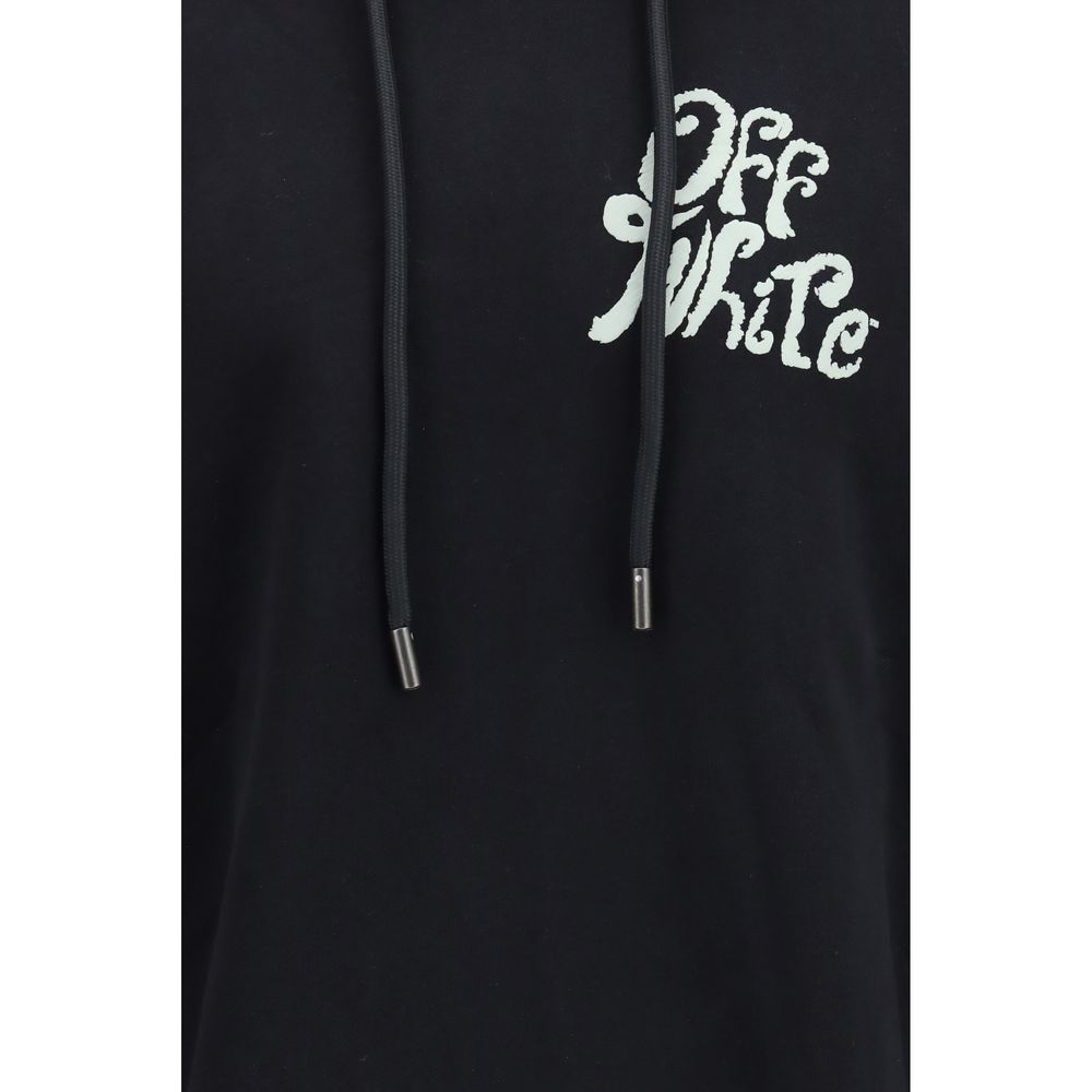Sweatshirt Hoodie by Off-White for men in cotton black & white features an luminous silhouette, showcasing a sophisticated and for a truly luminous look.