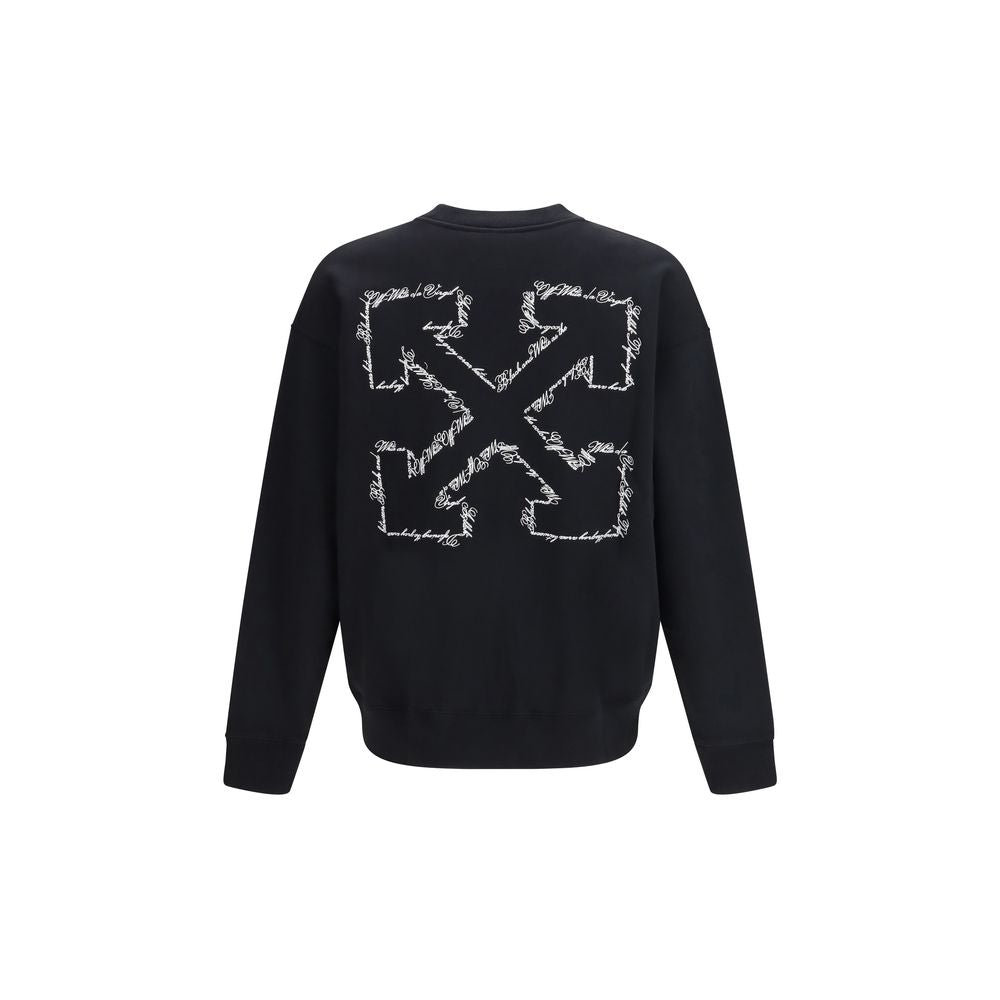 Activewear Sweatshirt by Off-White for men in cotton black, white & signature presents a ergonomic silhouette, showcasing a sophisticated crew neckline and detailed with premium for a ergonomic finish.