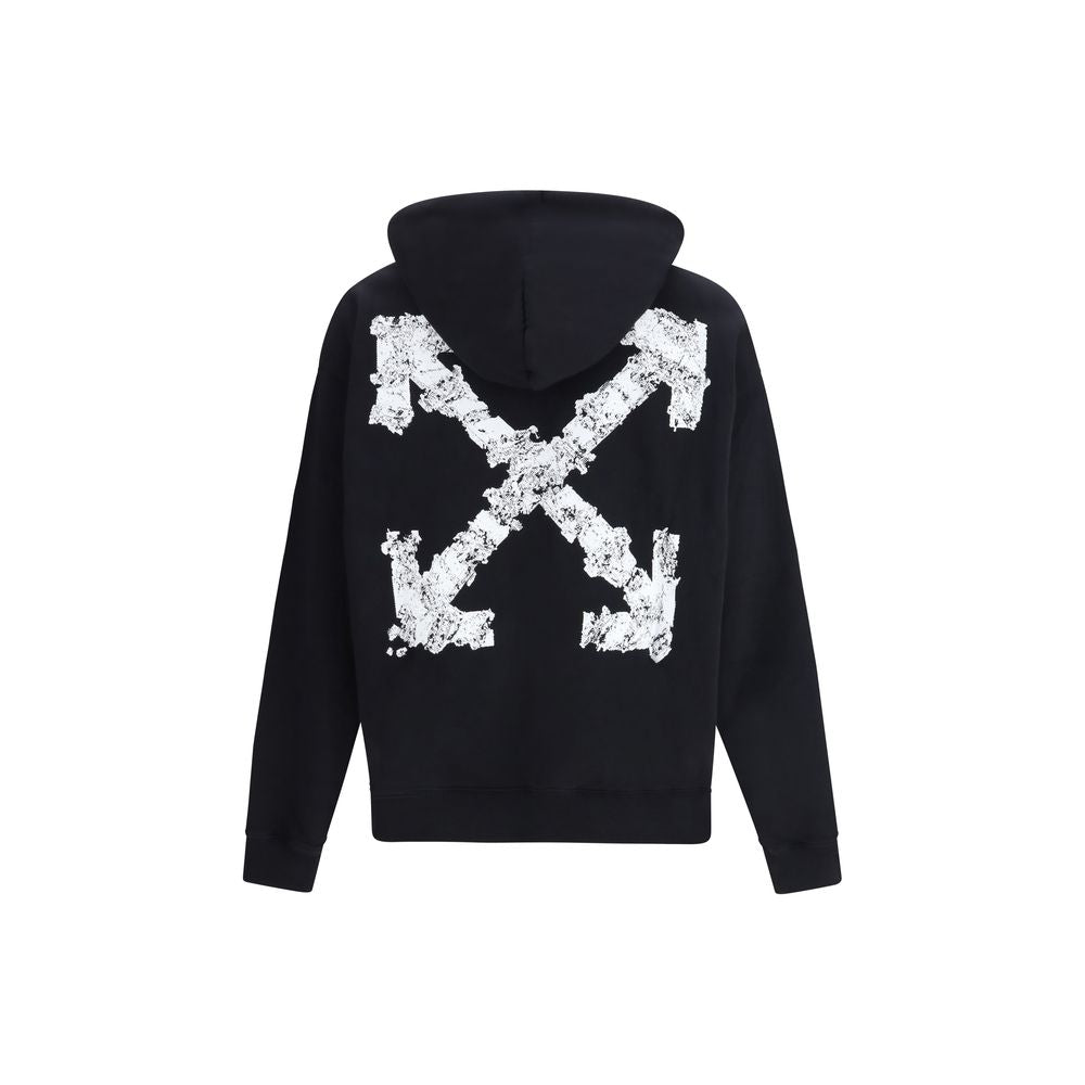 Sweatshirt Hoodie by Off-White for men in cotton black, white & signature features a edgy silhouette, detailed with a edgy hooded neckline and for a refined finish.