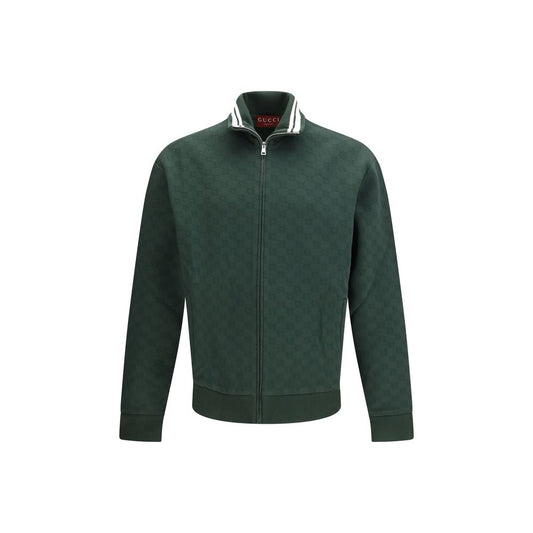 Windbreaker Jacket by Gucci for men in stretch polyamide bicolour & patterned features an enduring silhouette, showcasing technical pockets & windproof and a sophisticated high-collar neckline for a truly enduring aesthetic.