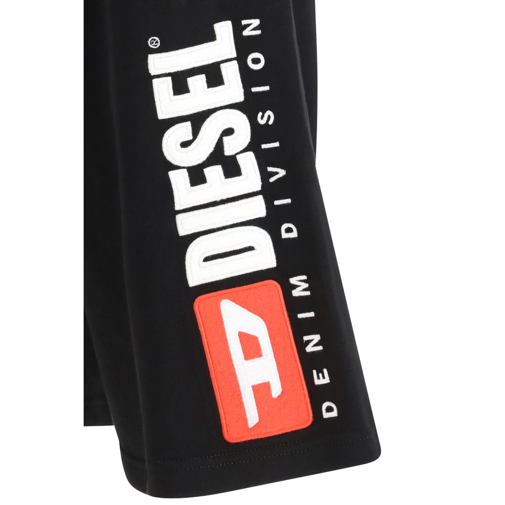 Bermuda Shorts by Diesel for men in cotton black & signature features a eye catching relaxed-fit & regular-fit and short with a eye catching .