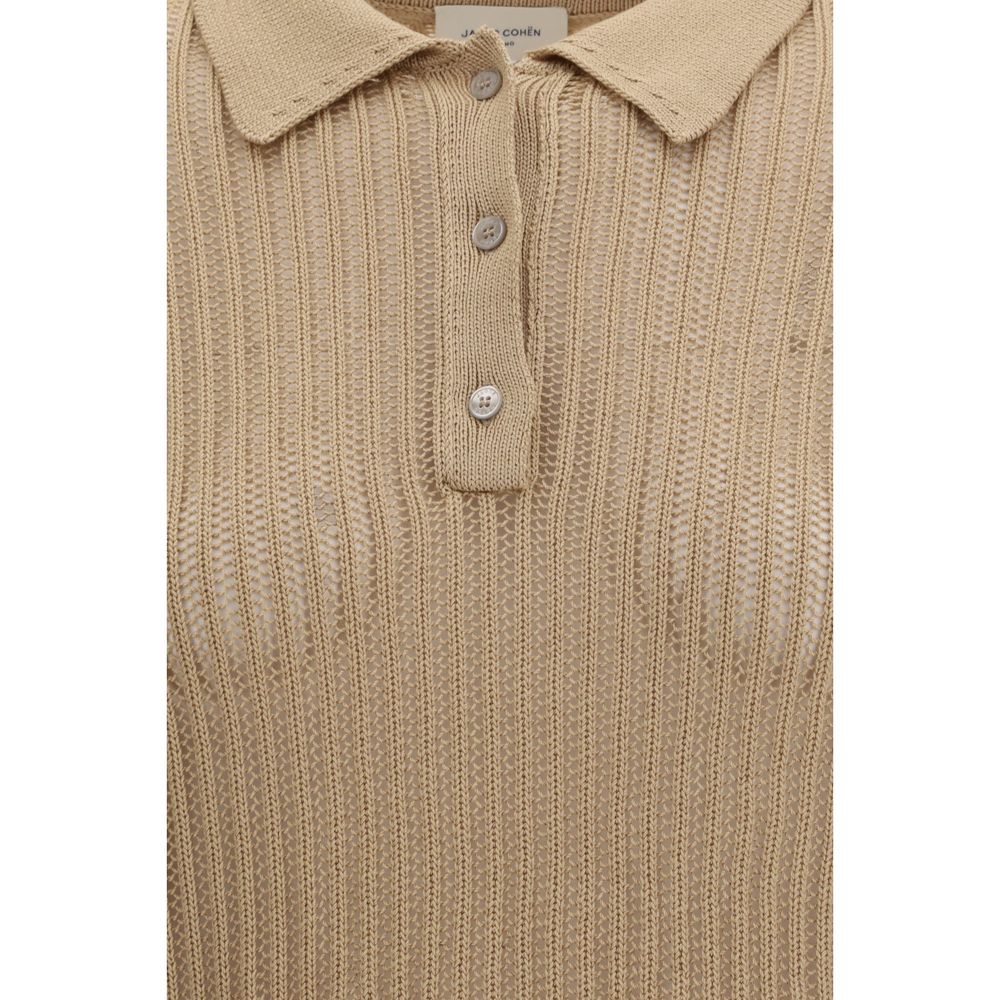 Polo Shirt by Jacob Cohen for women in cotton beige showcases a sharp silhouette, detailed with a refined and sharp for a sophisticated finish.