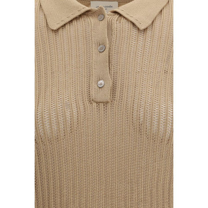 Polo Shirt by Jacob Cohen for women in cotton beige showcases a sharp silhouette, detailed with a refined and sharp for a sophisticated finish.