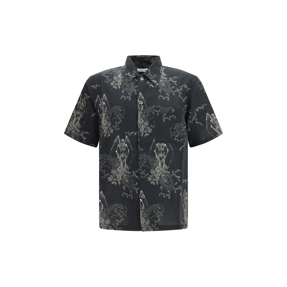 Shirt by Our Legacy for men in linen & cotton gray, patterned, paisley, floral & print features an polished silhouette, showcasing a sophisticated and detail for a truly polished finish.