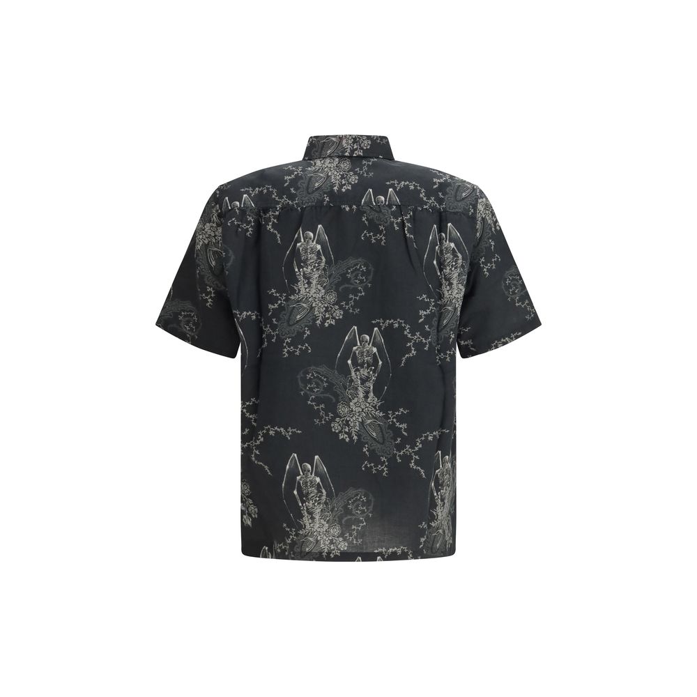 Shirt by Our Legacy for men in linen & cotton gray, patterned, paisley, floral & print, featuring a nuanced and nuanced for a sophisticated finish.