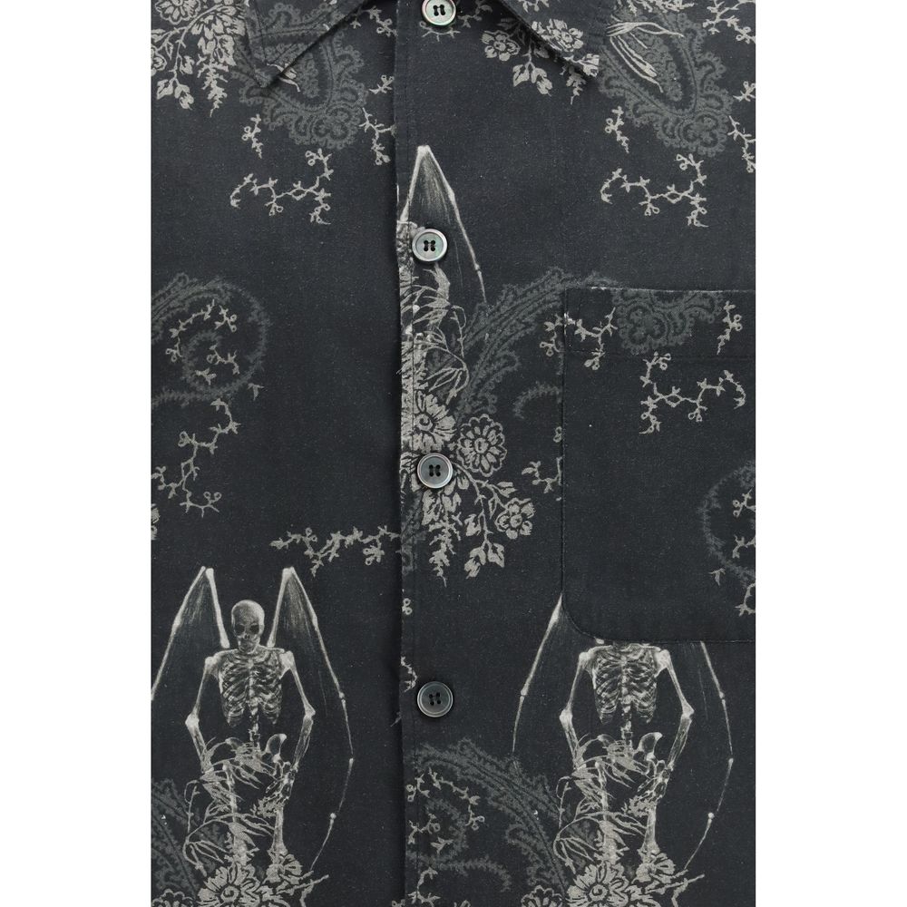 Shirt by Our Legacy for men in linen & cotton gray, patterned, paisley, floral & print presents a discerning silhouette, showcasing a sophisticated and for a truly discerning finish.