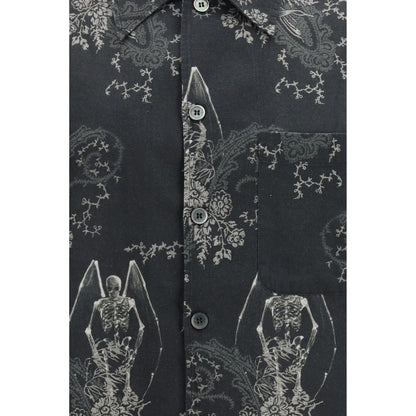 Shirt by Our Legacy for men in linen & cotton gray, patterned, paisley, floral & print presents a discerning silhouette, showcasing a sophisticated and for a truly discerning finish.