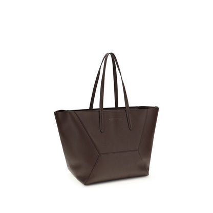 Tote Shoulder Bag by Brunello Cucinelli for women in bos taurus calf leather brown & print features a effortless sophistication silhouette, secured by a zipper with ample and versatile handle for a effortless sophistication finish.