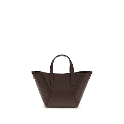 Shoulder Bag by Brunello Cucinelli for women in bos taurus calf leather bordeaux & monogram features a distinguished silhouette, showcasing a secure magnetic & button and distinguished with versatile shoulder-strap, handle & adjustable-strap for a distinguished finish.