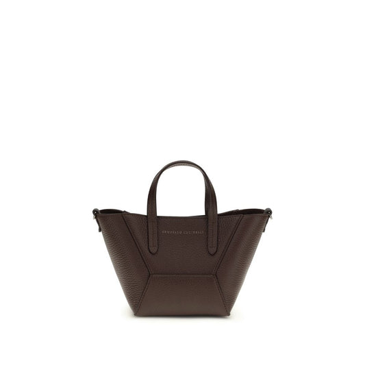 Shoulder Bag by Brunello Cucinelli for women in bos taurus calf leather bordeaux & monogram features a distinguished silhouette, showcasing a secure magnetic & button and distinguished with versatile shoulder-strap, handle & adjustable-strap for a distinguished finish.