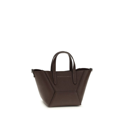Shoulder Bag by Brunello Cucinelli for women in bos taurus calf leather bordeaux & monogram presents a versatile silhouette, showcasing a secure magnetic & button and versatile with versatile shoulder-strap, handle & adjustable-strap for a sophisticated look.