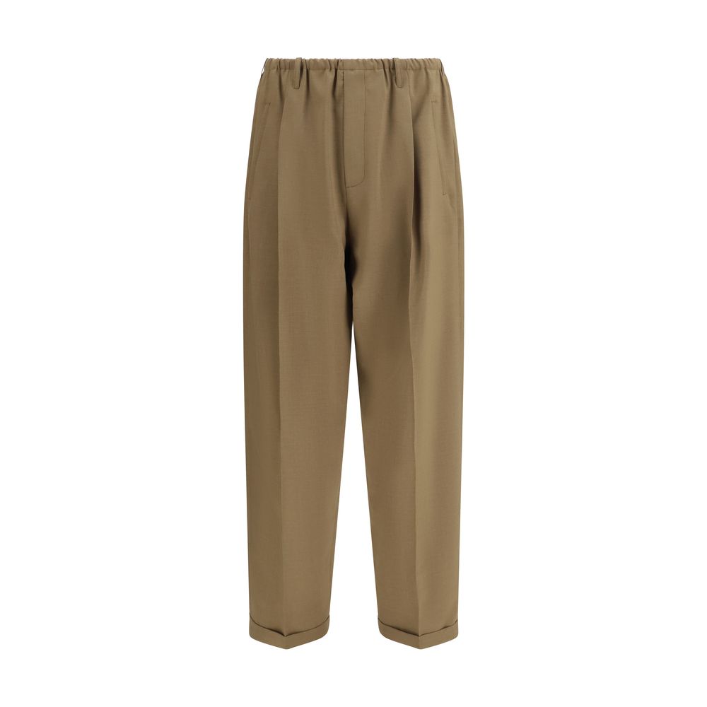 Casual Pants by Magliano for men in polyester beige & pearl presents a refined pantology silhouette, artfully defined by a refined pantology regular-fit, long, and a sophisticated .