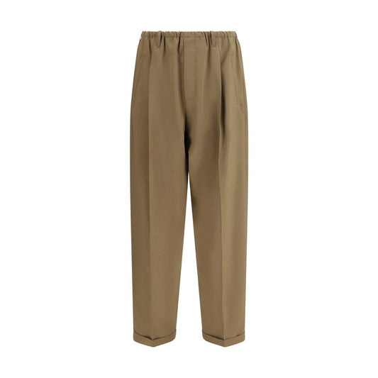 Casual Pants by Magliano for men in polyester beige & pearl presents a refined pantology silhouette, artfully defined by a refined pantology regular-fit, long, and a sophisticated .