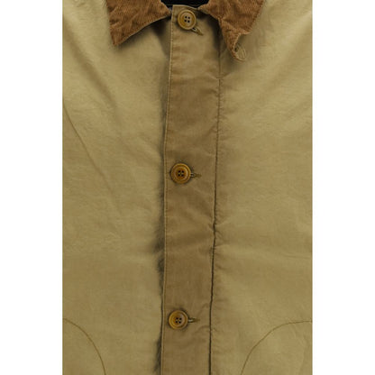 Overcoat by Barbour International for men in cotton corduroy beige, checked & signature features a cosy chic silhouette, artfully detailed with a sophisticated and premium pockets for a cosy chic finish.