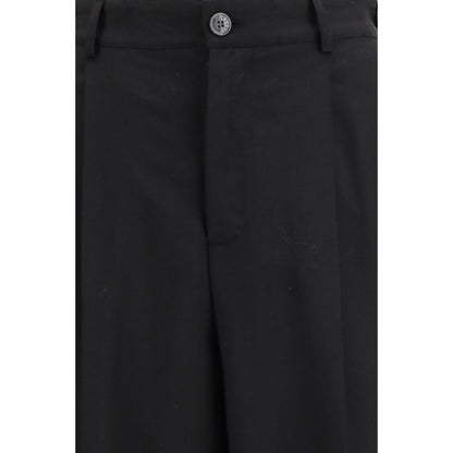 Casual Pants by Marni for men in wool black & natural features an sartorial relaxed-fit & regular-fit and long with a cut for a sartorial finish.