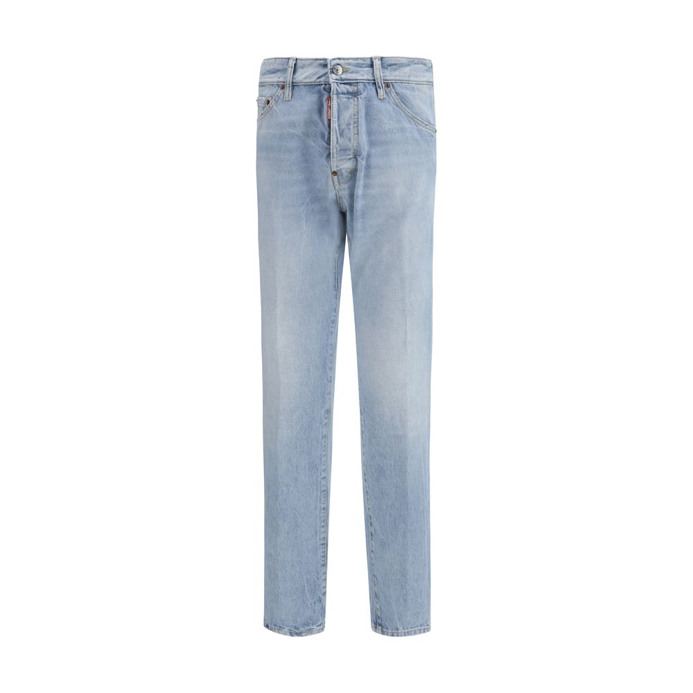 Jeans by Dsquared² for men in denim cotton blue features a refined silhouette with a refined straight-leg & regular-fit, defined by a and a refined long for a refined finish.