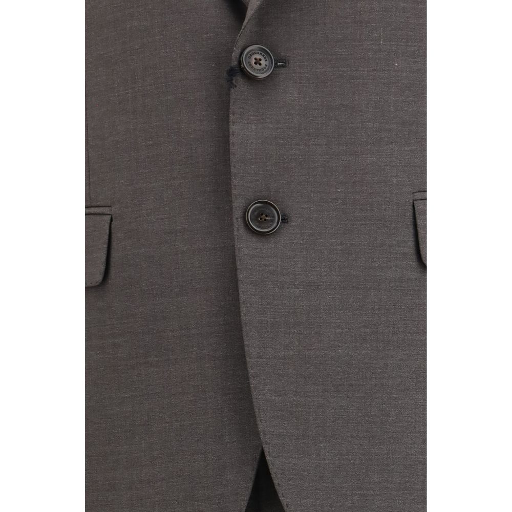 Pant Suit by Dsquared² for men in wool gray presents a nuanced silhouette, showcasing a nuanced and nuanced regular-fit for an elevated aesthetic.