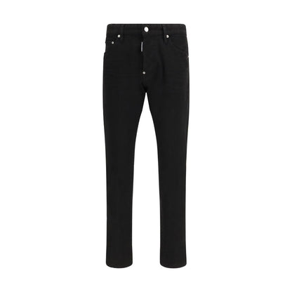 Jeans by Dsquared² for men in stretch denim cotton black presents a refined pantology silhouette, artfully defined by a refined pantology regular-fit & slim, long, and a sophisticated .