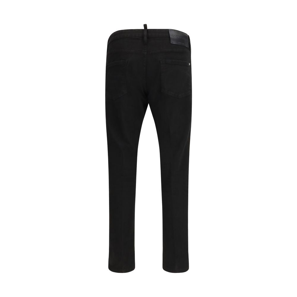 Jeans by Dsquared² for men in stretch denim cotton black features an sophisticated and regular-fit & slim with a precise long, creating a sophisticated and sophisticated silhouette.