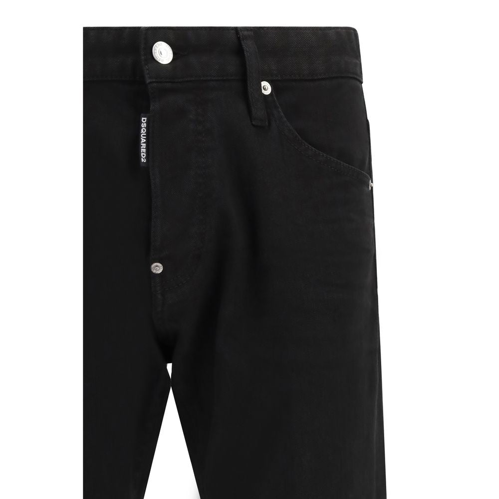 Jeans by Dsquared² for men in stretch denim cotton black presents a refined pantology silhouette, artfully defined by a refined pantology regular-fit & slim, long, and a sophisticated .