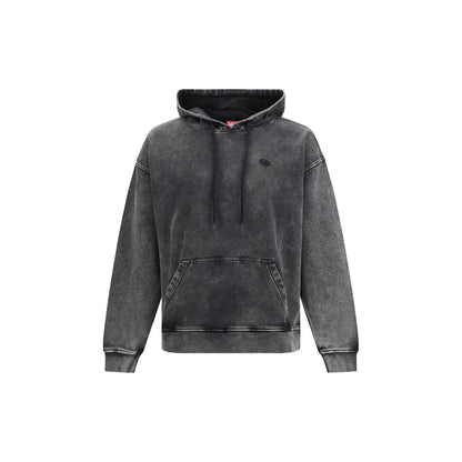 Sweatshirt Hoodie by Diesel for men in organic cotton black features a authentic silhouette, showcasing a sophisticated hooded neckline and authentic detail for a refined finish.