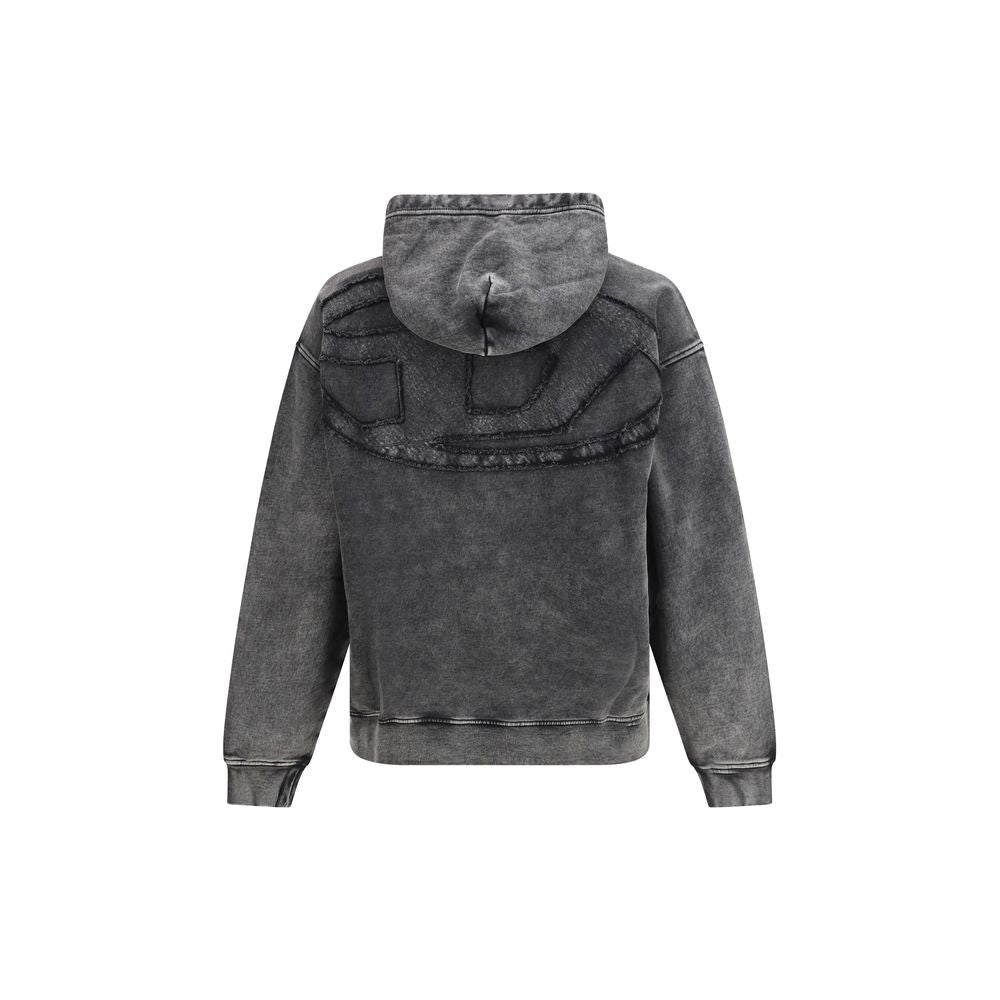 Sweatshirt Hoodie by Diesel for men in organic cotton black features a slouchy chic silhouette, detailed with a slouchy chic and a signature hooded neckline for an elevated aesthetic.
