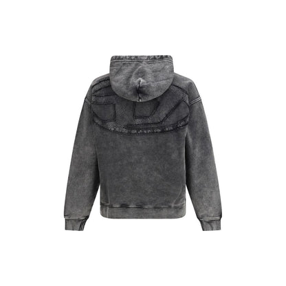 Sweatshirt Hoodie by Diesel for men in organic cotton black features a slouchy chic silhouette, detailed with a slouchy chic and a signature hooded neckline for an elevated aesthetic.