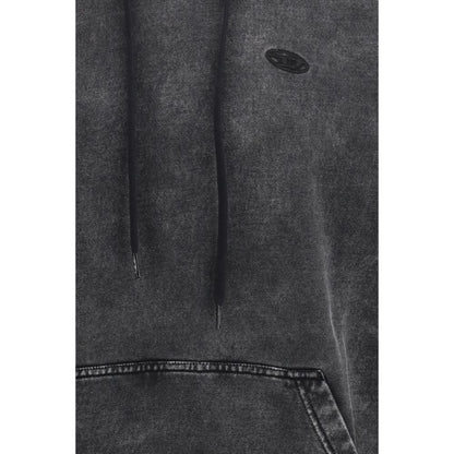 Sweatshirt Hoodie by Diesel for men in organic cotton black features an dramatic silhouette, showcasing a sophisticated and dramatic for a refined, modern aesthetic.