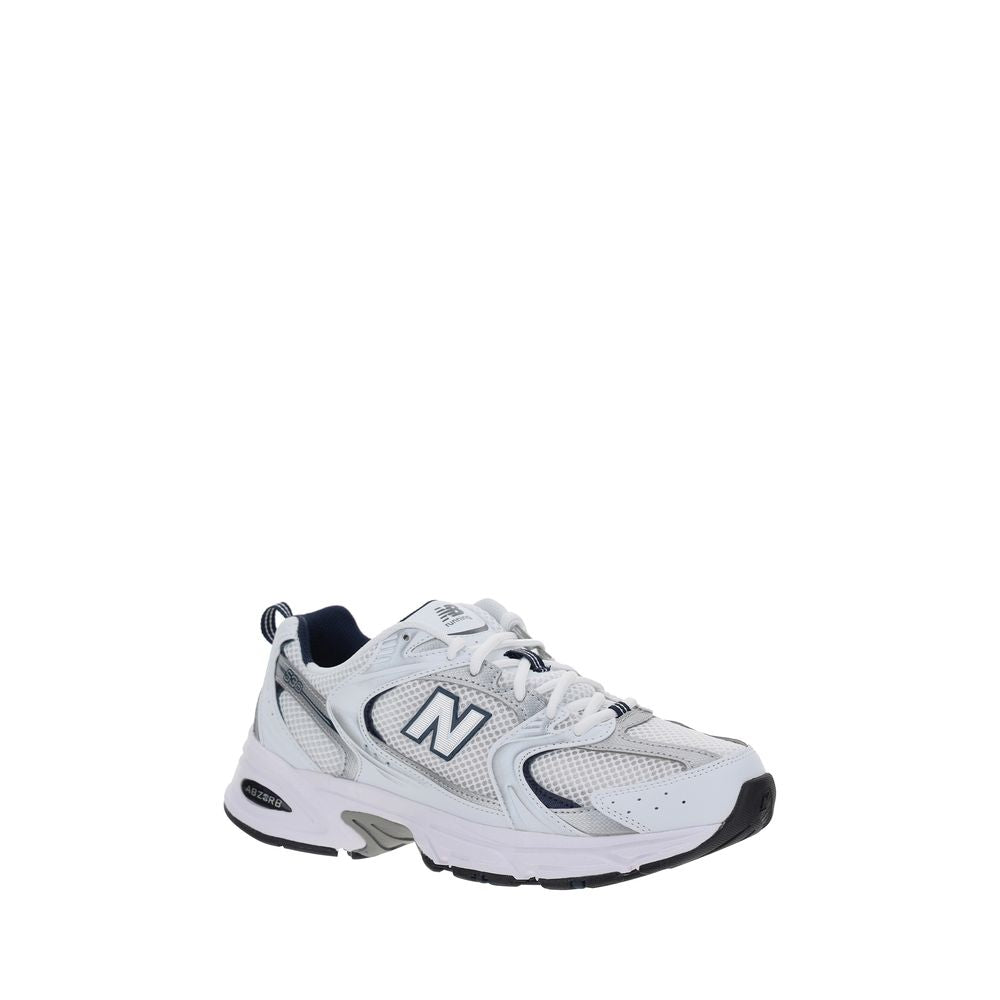 Athletic Sneakers by New Balance for men in polyethylene & polyurethane white & monogram showcases a architectural silhouette, artfully capturing the essence of the Men's Athletic Polyethylene & Polyurethane Sneakers with its signature architectural athletic style construction.