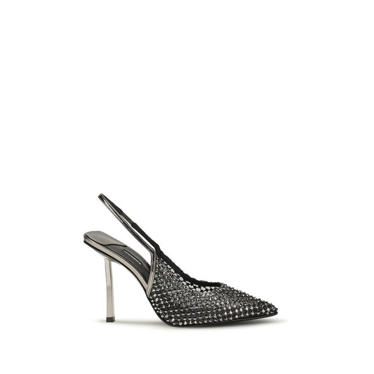 High-Heel Stiletto Pumps Heels by LE SILLA for women in nylon satin & bos taurus calf leather black & natural features a effortlessly chic Play Women's Nylon Satin & Bos Taurus Calf Leather High-Heel Stiletto Pumps Heels design with a sophisticated stiletto high-heel and elegant .