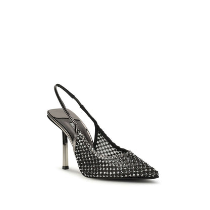 High-Heel Stiletto Pumps Heels by LE SILLA for women in nylon satin & bos taurus calf leather black & natural features an captivating silhouette, showcasing the elegant Play Women's Nylon Satin & Bos Taurus Calf Leather High-Heel Stiletto Pumps Heels design with a stiletto high-heel and a sophisticated .