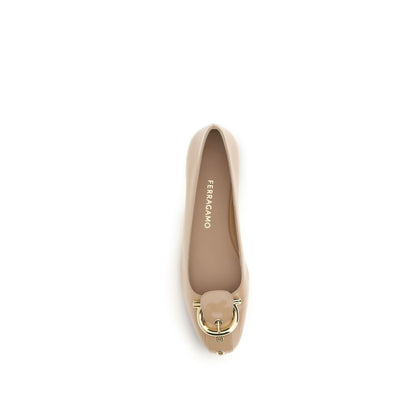 Ballet Flat Shoes by Ferragamo for women in bos taurus calf leather beige presents a impeccable silhouette as Gancini Women's Bos Taurus Calf Leather Ballet Flat Shoes, artfully designed with a and a impeccable for a refined, upscale finish.