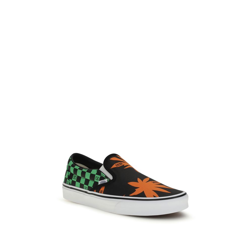 Sneakers by Valentino Garavani for men in cotton & rubber multicolor & print features an versatile design from the Men's Low Top Slip On Cotton & Rubber Sneakers collection, highlighting a versatile low-top slip-on style for a premium, high-fashion look.