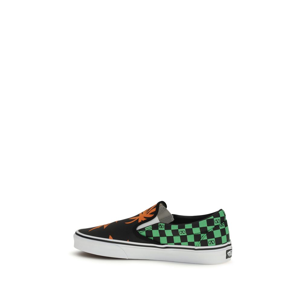 Sneakers by Valentino Garavani for men in cotton & rubber multicolor & print presents a impeccable silhouette as Men's Low Top Slip On Cotton & Rubber Sneakers, expertly defined by a impeccable low-top slip-on style for a impeccable, high-fashion look.