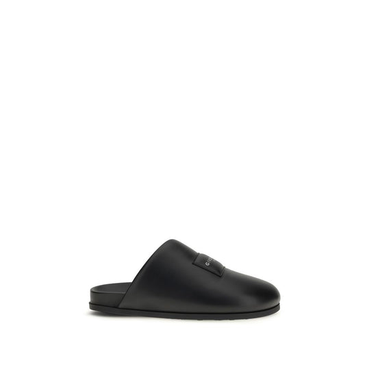 Flat Mule Mules Shoes by Givenchy for men in bos taurus calf & lambskin leather black & signature features an effortless chic silhouette, showcasing the Men's Bos Taurus Calf & Lambskin Leather Flat Mule Mules Shoes design with an effortless chic flat and a for a effortless chic look.