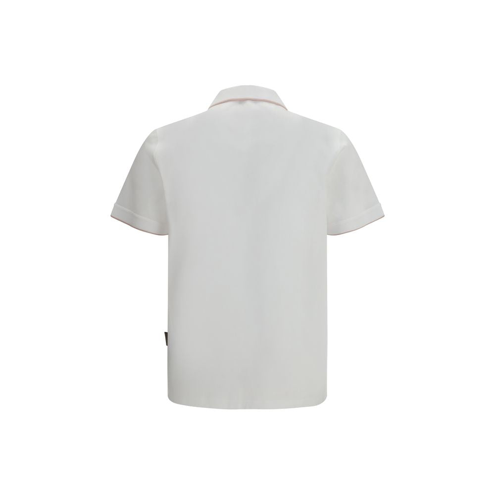 Polo Shirt by MooRER for men in cotton white presents a sleek silhouette, featuring a refined and for a sleek finish.