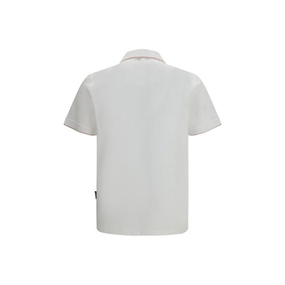 Polo Shirt by MooRER for men in cotton white presents a sleek silhouette, featuring a refined and for a sleek finish.