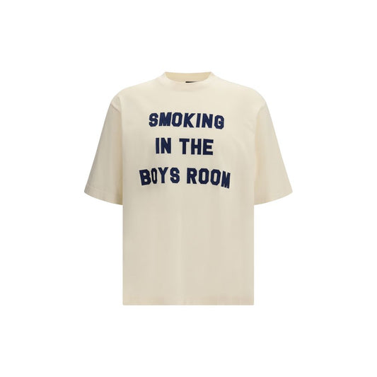 T-Shirt by Dsquared² for men in cotton beige showcases a fashionable silhouette, elegantly detailed with a fashionable and crew neckline for a sophisticated, high-fashion look.