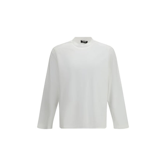 T-Shirt by LAMINAR for men in denim cotton white showcases a fashionable silhouette, elegantly detailed with a fashionable long-sleeve and crew neckline for a sophisticated, high-fashion look.