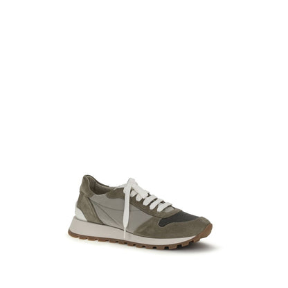 Athletic Sneakers by Brunello Cucinelli for women in tu polyamide polyester & calf leather bicolour features an timeless silhouette from the Women's Athletic TU Polyamide Polyester & Calf Leather Sneakers collection, showcasing a timeless athletic style for a timeless look.