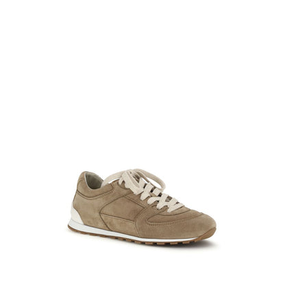 Sneakers by Brunello Cucinelli for women in bos taurus calf suede leather beige features an timeless silhouette from the Women's Low Top Bos Taurus Calf Suede Leather Sneakers collection, showcasing a signature low-top style with an timeless finish.