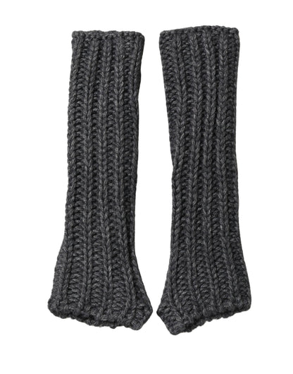 Dolce & Gabbana Acrylic & Alpaca Wool Fingerless Gloves Elbow Length - Gray