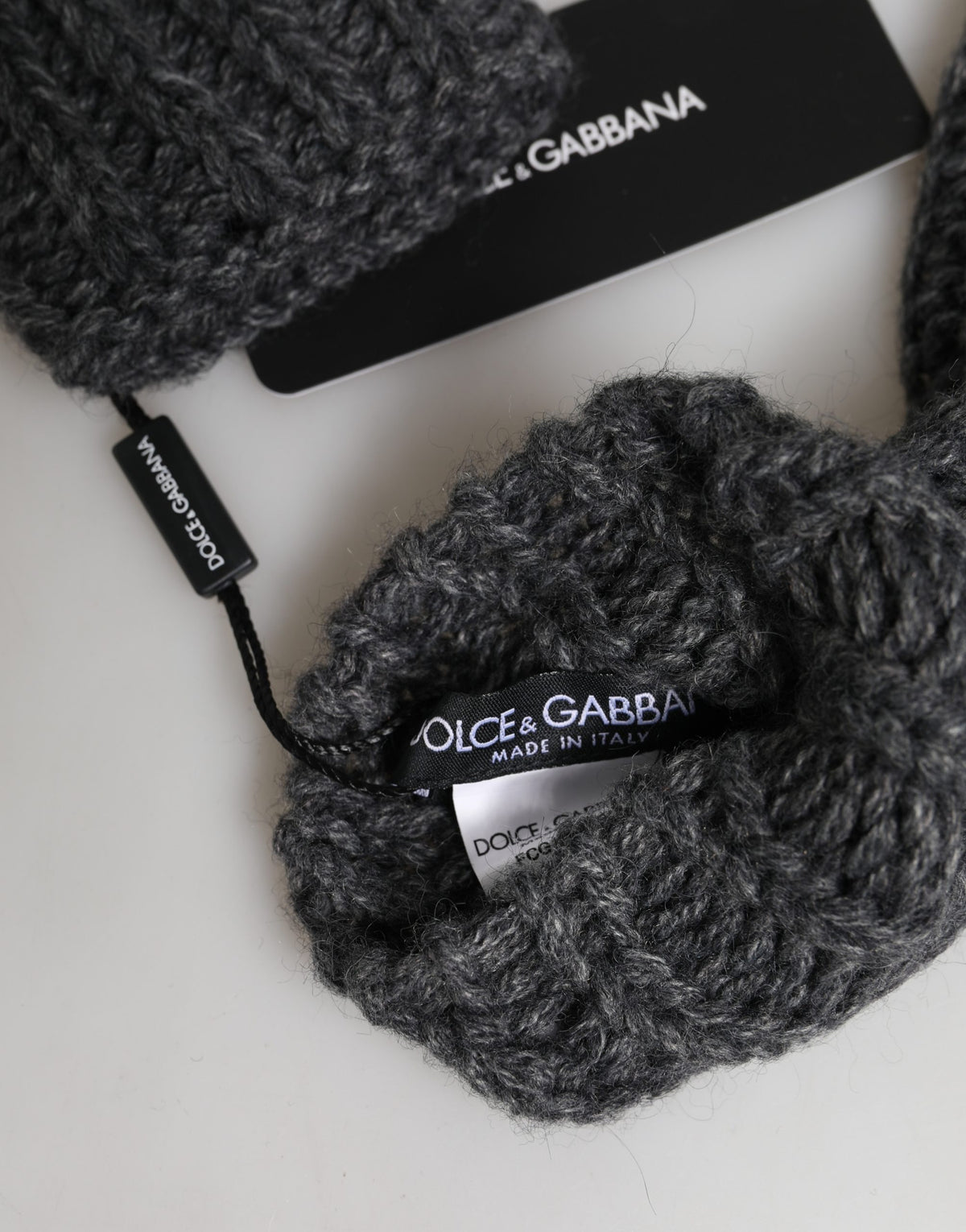 Dolce & Gabbana Acrylic & Alpaca Wool Fingerless Gloves Elbow Length - Gray