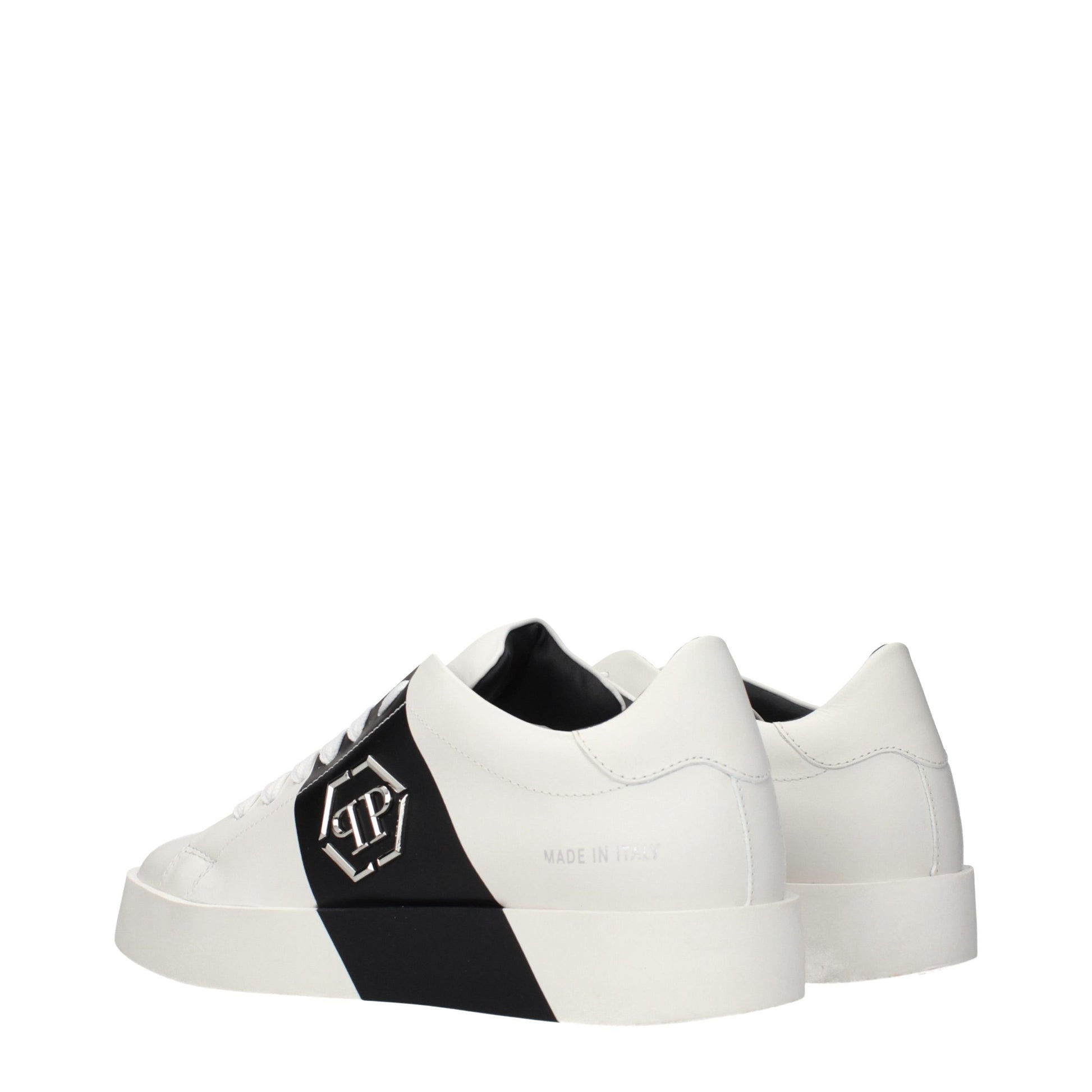 Sneakers by Philipp Plein for men in leather white features an versatile design from the Men's Fashion Leather Sneakers collection, highlighting a versatile fashion style for a premium, high-fashion look.