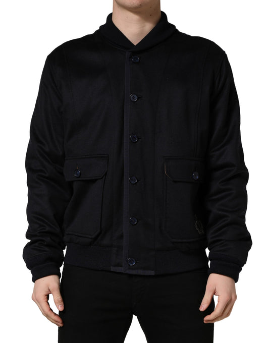 Bomber Jacket by Dolce & Gabbana for men in cashmere silk black & signature features a city-ready silhouette, detailed with insulated and a city-ready .