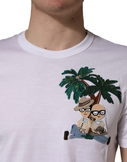 Dolce & Gabbana Men's Regular Fit Short-Sleeve Crew Neck Cotton T-Shirt - White