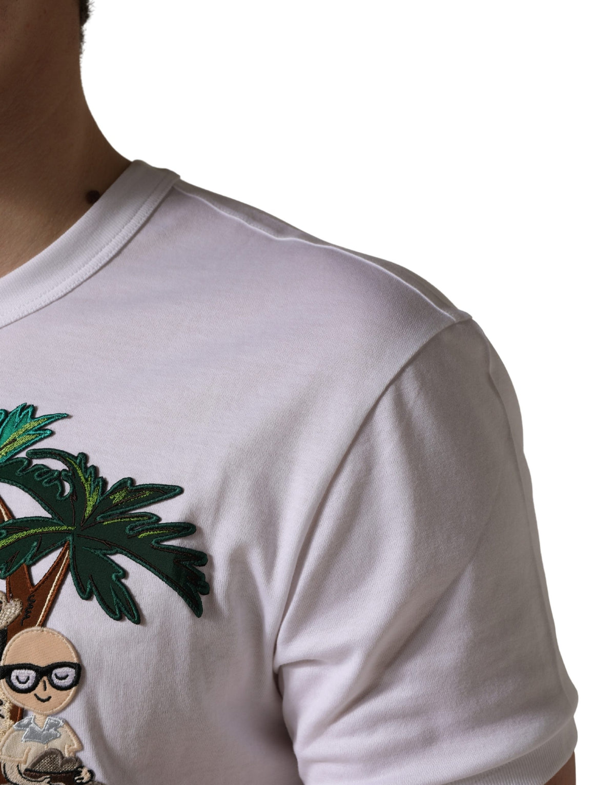 Dolce & Gabbana Men's Regular Fit Short-Sleeve Crew Neck Cotton T-Shirt - White