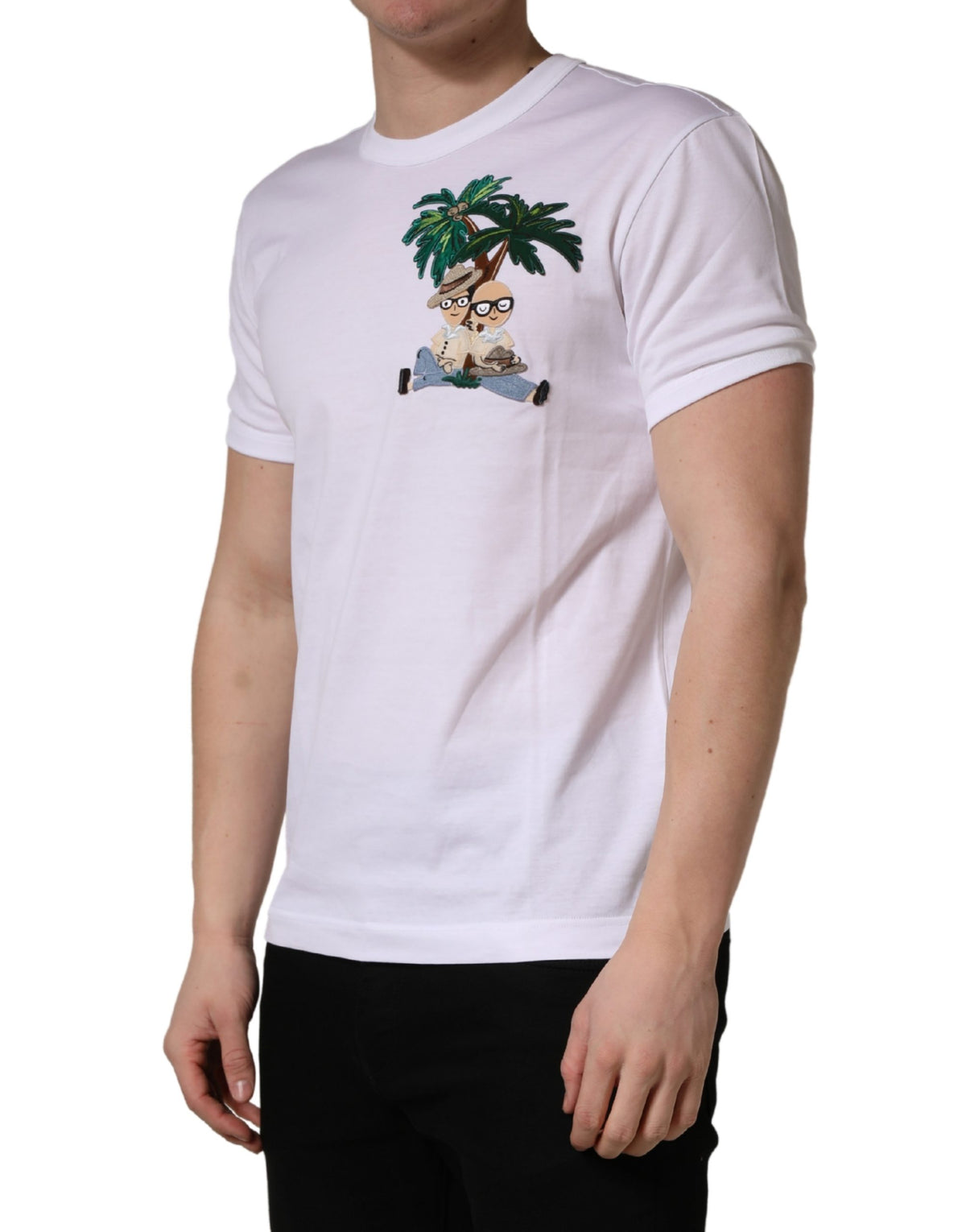 Dolce & Gabbana Men's Regular Fit Short-Sleeve Crew Neck Cotton T-Shirt - White