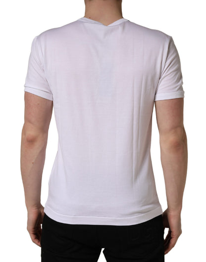 Dolce & Gabbana Men's Regular Fit Short-Sleeve Crew Neck Cotton T-Shirt - White